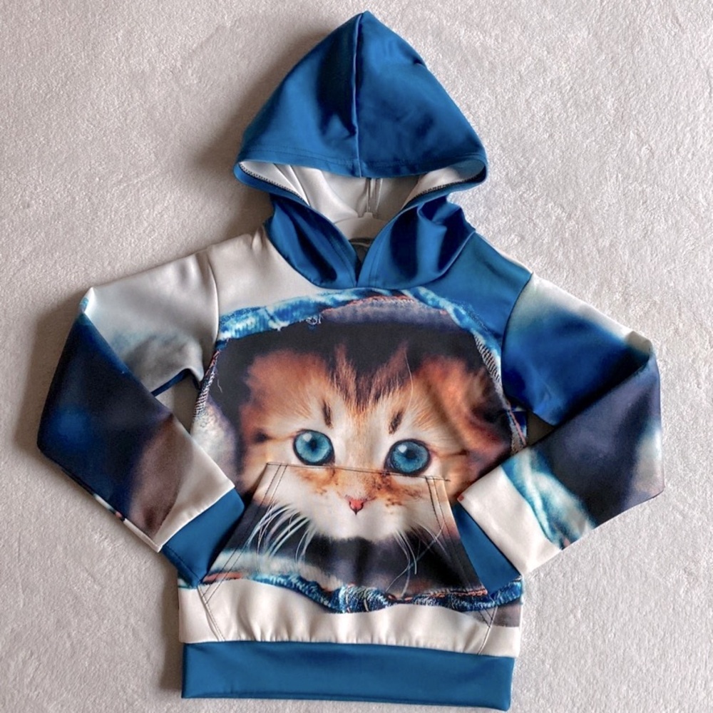 Adorable Toddler Kitty Pullover Hoodie